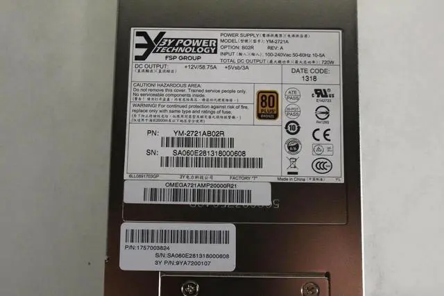Alt view image 2 of 6 - YM-2721A 3Y Power Technology 720W +12V/58.75A YM-2721AB02R OMEGA721AMP20000R21