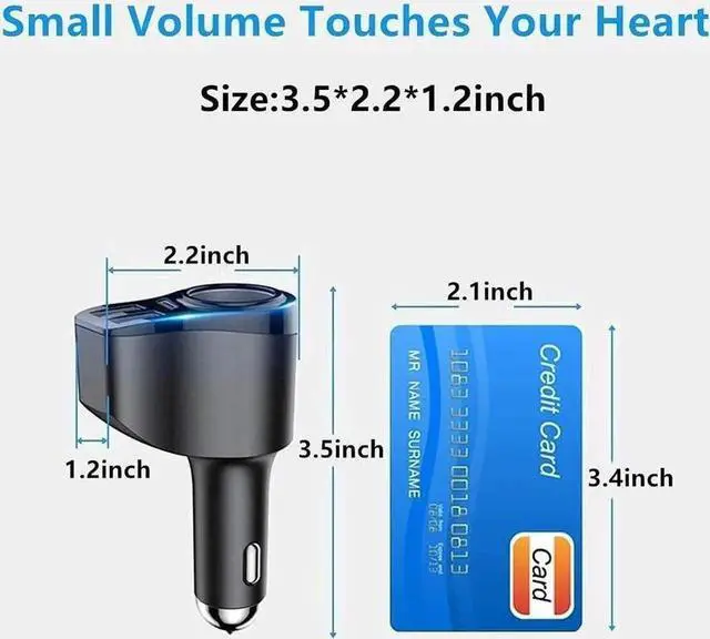 Alt view image 3 of 7 - 4 in 1 USB C Car Charger, 36W Multi USB Cigarette Lighter Adapter, Socket Splitter with 3 USB Ports, 12V/24V Dual USB Type C PD Fast Car Charger Adapter for iPhone 13/12/11/XS/8,iPad,Samsung,LG,GPS