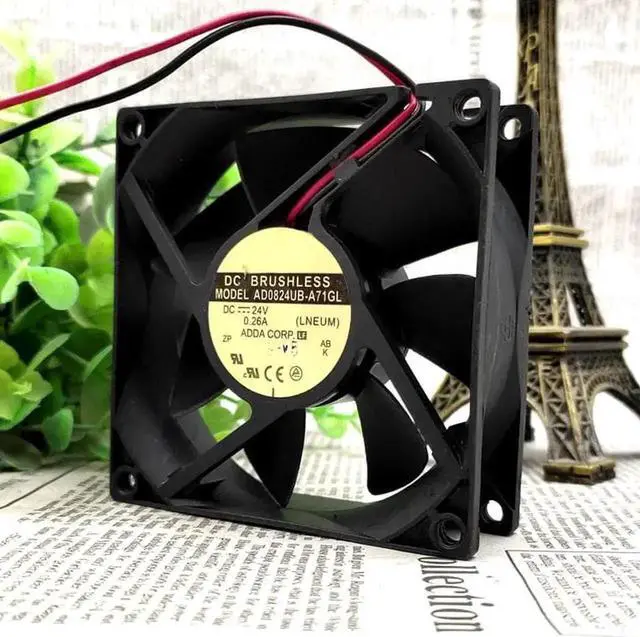 Alt view image 2 of 3 - AD0824UB-A71GL 8025 8 cm DC 24V 0.56A bearing fan 2-wire cooling fan