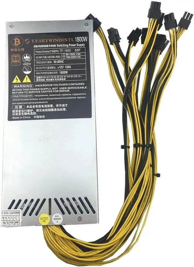 Main image of OIAGLH 1U Mining PSU Pc Power Supply 1800W 6P Miner Power Supply For Bitcoin 1800W 1U Antminer PSU Power Supply For S9 L3+ E3 X3 D3 S7