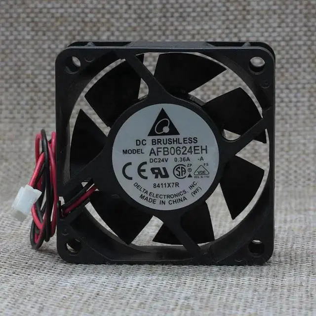 Alt view image 2 of 3 - Delta 6CM 6 cm 6025 24V AFB0624EH 0.36A inverter fan cooling fan 2-Wire 2-pin 6800rpm