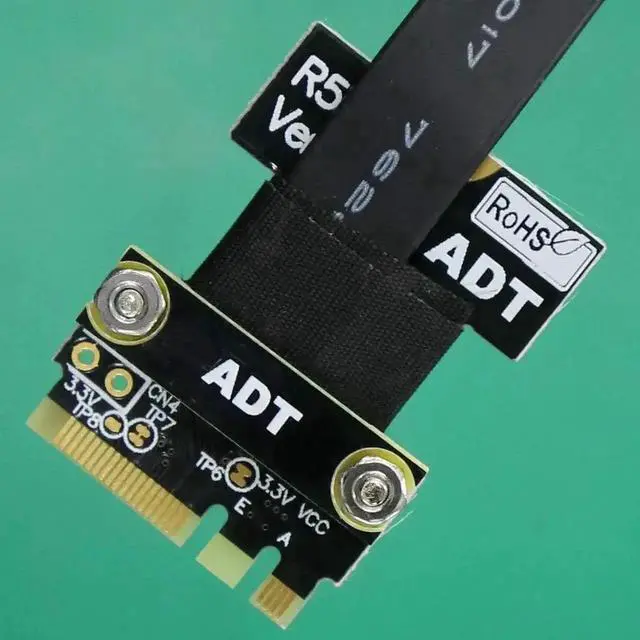 Alt view image 6 of 7 - M.2 A.E Key A+E to PCI-e 1x x1 Riser Extender Adapter Card Ribbon Gen3.0 Cable AE Key A E for PCIE 3.0 x1 x4 x16 M2 Card (15cm)