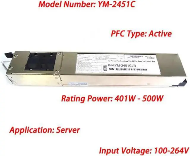 Main image of 450W Server PSU 450W Redundant Hot-Swap Power Supply YM-2451CJR YM-2451C SSI Power R512 G2 Power