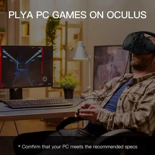 Alt view image 7 of 7 - Compatible for Oculus Quest 2 Link Cable 10FT/3M, USB C to USB C/USB A 2 in 1 Cable,High Speed Data Transfer & Fast Charging Type C Cable for Quest 1/2 Oculus VR Headset to a Gaming PC