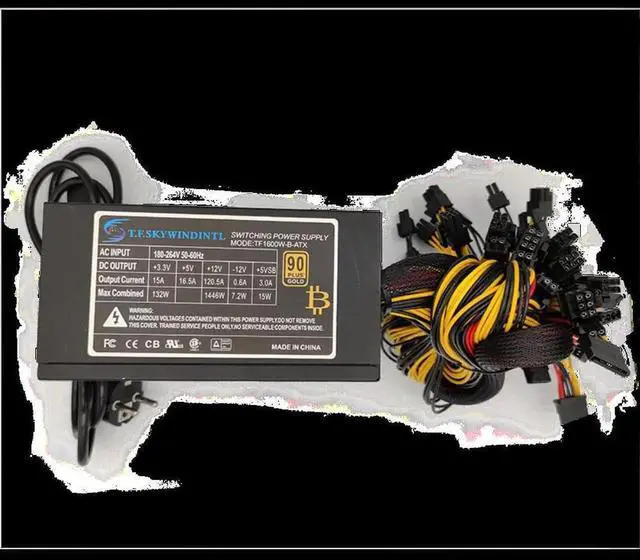 Main image of 1600w Power Supply For 6 GPU Ethereum Miner Power Supply For Bitcoin Miners Support 6 Graphics Card RX470 RX480 RX570 RX580 PC
