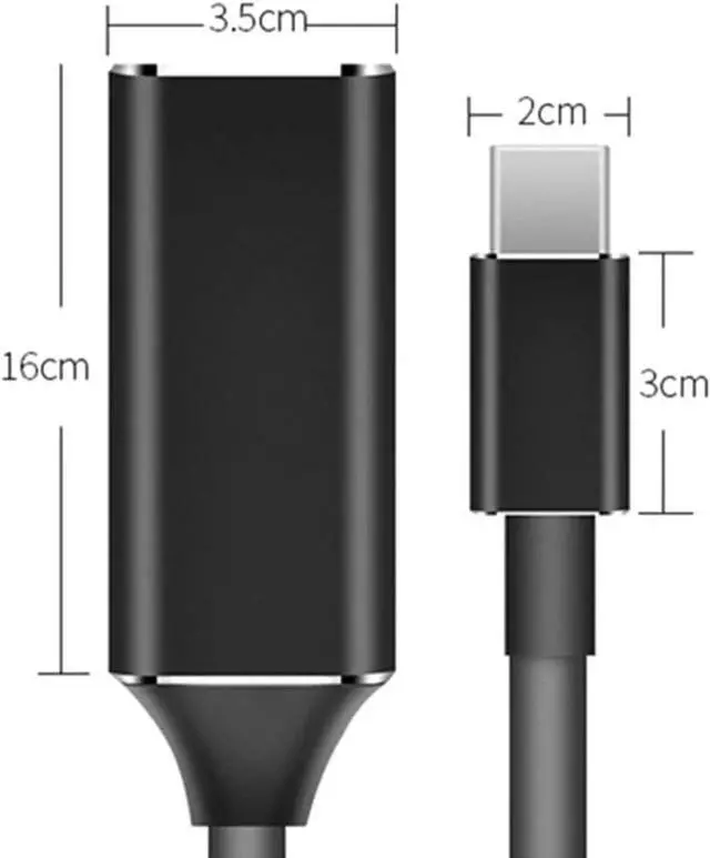Alt view image 2 of 7 - USB C to HDMI Adapter, USB-C(Type C/Thunderbolt 3) to HDMI Adapter for MacBook Pro/Air 2019/2018, iPad Pro 2018, Dell XPS 13/15, Surface Go/Pro 7 and More (Color: Black)