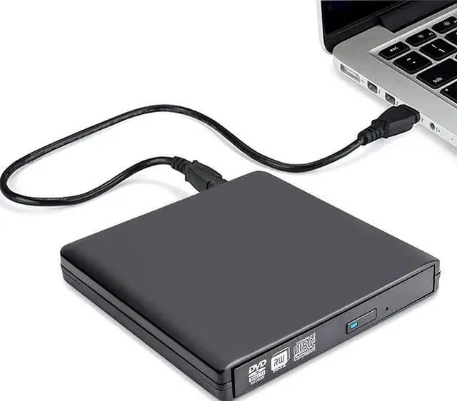 Main image of External CD DVD Drive, USB 2.0 Portable CD/DVD Player for Laptop CD ROM Burner Compatible with Laptop Desktop PC Windows Linux OS Apple Mac Black