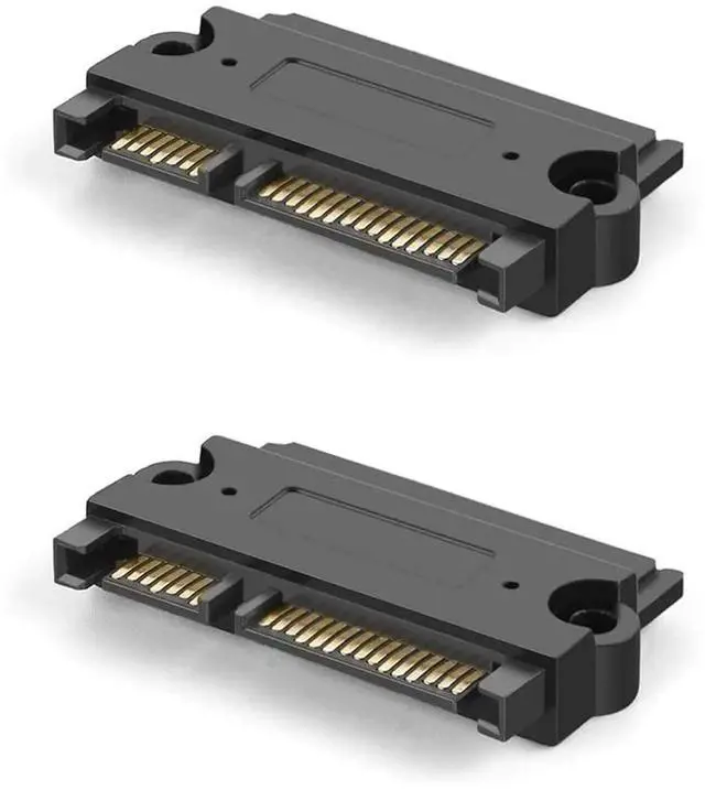 Alt view image 5 of 5 - 2-Pack SATA 22Pin (7+15 Pin) Male to SATA 22 Pin (7+15Pin) Female Adapter Converter, SATA Male to Female Adapter