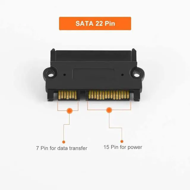 Main image of 2-Pack SATA 22Pin (7+15 Pin) Male to SATA 22 Pin (7+15Pin) Female Adapter Converter, SATA Male to Female Adapter