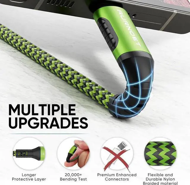 Alt view image 6 of 7 - USB C Cable 4pack 6ft Type C Charger Nylon Braided USB C Charger Cord Fast Charging Cable for Samsung Galaxy S21 S20 S10 Plus Note 10 LG Google Pixel Moto etc