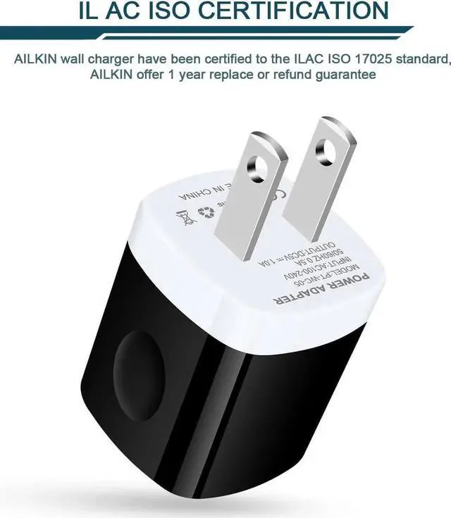 Alt view image 5 of 7 - USB Wall Charger Plug, Fast Charging Block, AILKIN 5Pack 1A 1-Port Power Adapter Charging Cube Bricks Box for iPhone 15 14 13 12 Mini Pro Max/11/XR/XS/8, iPad Pro/Air, Cell Phone USB A Plug Cargador