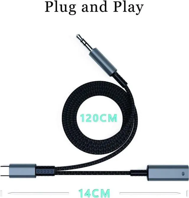 Main image of USB C to 3.5mm Aux Cord for Car with Charging 4FT, 2-in-1 USB-C to 3.5mm Headphone Audio Jack Adapter and Charger,Type C aux Cable dongle for Stereo, Speaker, Galaxy S20 S21 S22 A53 and More (4FT)