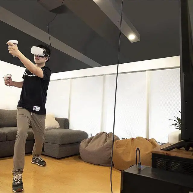 Alt view image 7 of 7 - for Oculus Quest Link Cable 24FT/7M, USB A to 90 Degree USB C Link Cable Fast Charging 60W, USB 3.2 Gen1 5Gbps, Compatible for Quest 2 VR Headset, Galaxy S21 S20 Note20, Pixel 4 3 XL and More