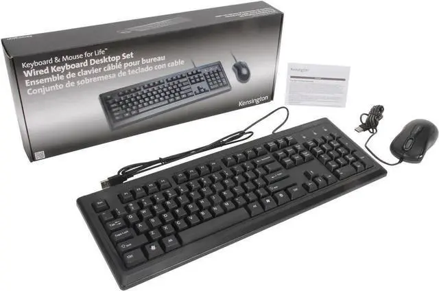 Alt view image 2 of 7 - Kensing-ton K72436AM Black 104 Normal Keys USB Wired Standard Keyboard for Life Desktop Set
