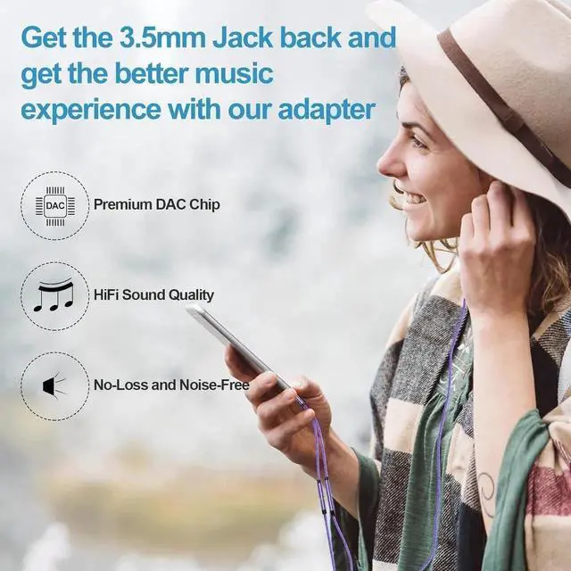 Alt view image 5 of 7 - USB C to 3.5mm Audio Headphone & Android Phone Charger Adapter, 2-in-1 Type C to Aux Earphone Jack Dongle Cable & 60W Fast Charging for Samsung Galaxy A54 A14 A34 S24 S23 Ultra S22 S21 fe S20 A13 A53
