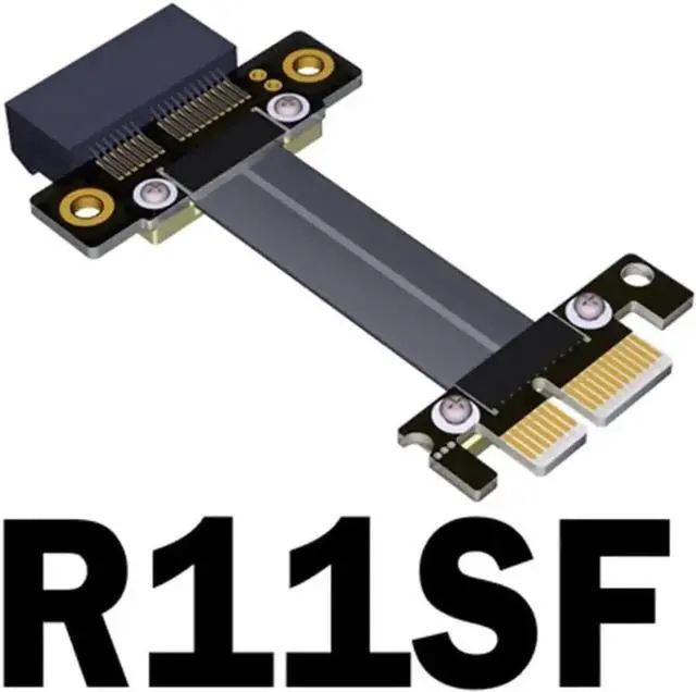 Alt view image 3 of 6 - R11S PCIe 3.0 x1 to x1 Extension Cable EMI Shielding 8G/BPS High Speed PCI Express 1x Riser Card Extender Ribbon Cable (25cm,R11SF Closed Type)