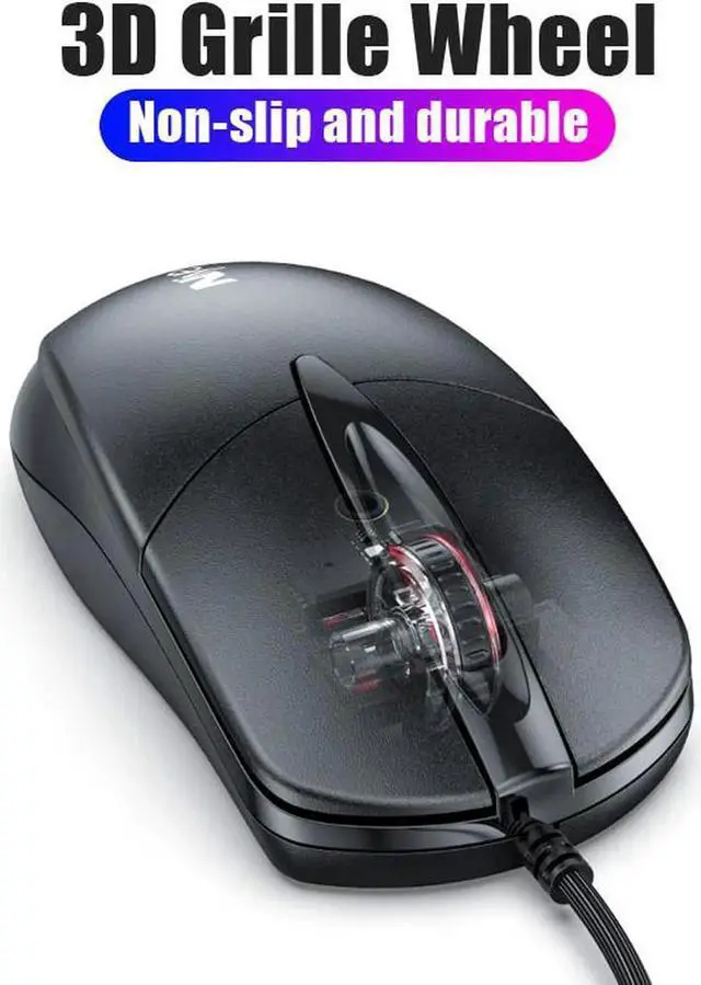Alt view image 3 of 6 - Wired Mouse Gamer Computer Office Gaming Silent USB Mouses 1000 DPI Mice Ergonomic For Macbook Laptop PC Non Slip Mouse Gamer (Color: Black)