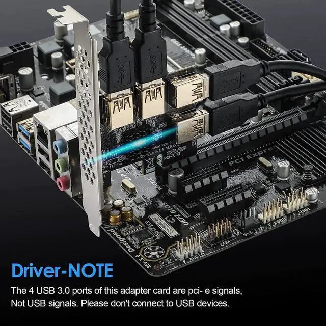 Alt view image 7 of 7 - PCI Express Multiplier Riser Card,PCIe Splitter 1 to 4 PCI-Express 16X Slots Expansion Card Board, PCI-E 1x to External PCI-e USB 3.0 Converter Adapter Card 4 Ports for Bitcoin ETH Mining Miner Device