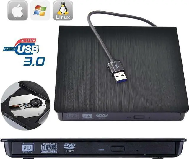 Main image of USB 3.0 External DVD Drive Portable External Optical Drive CD DVD RW ROM Player