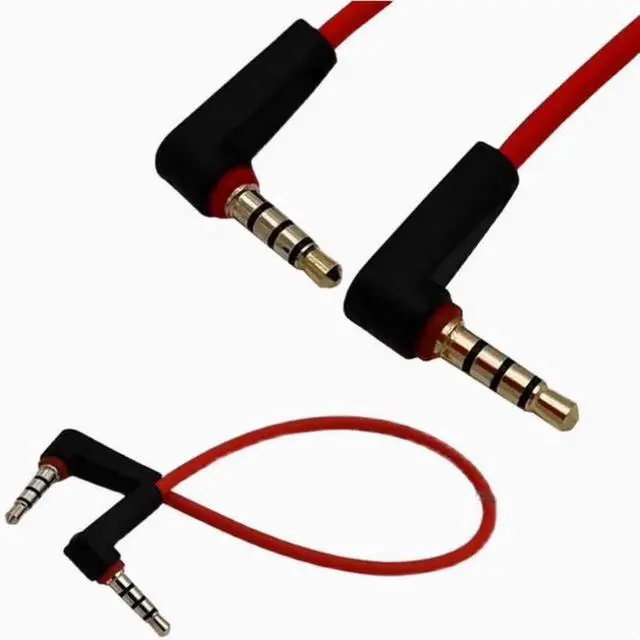 Alt view image 5 of 5 - Gold-plated elbow 3.5mm 4 male to 4 male audio cable aux car computer headset cable