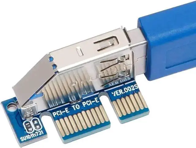 Alt view image 2 of 7 - Add On Cards PCI Express X1 to X4 USB 3.0 Adapter Raiser Extender PCIE Riser Card USB3.0 PCI-E SATA Expansion Card Raiser