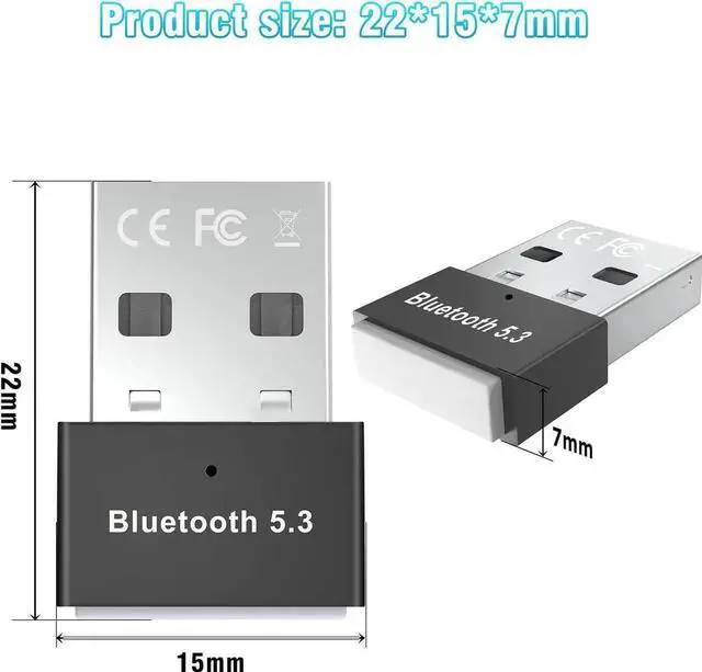 Alt view image 3 of 7 - USB Bluetooth 5.3 Adapter for PC Supports Windows 11/10/8.1/7, Plug &Play For Win11/10, Mini Bluetooth 5.3+ EDR Bluetooth Dongle Receiver &Transmitter for PC,Laptop,Keyboard,Mouse,Headsets,Speakers