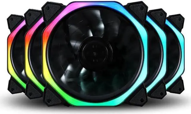 Alt view image 3 of 6 - 4fans+remote controller pwm cpu rgb fan 120mm Fan Computer PC Case Fan RGB Adjust LED Fan Speed 120mm Quiet Remote Computer Cooler Cooling RGB Case Fans