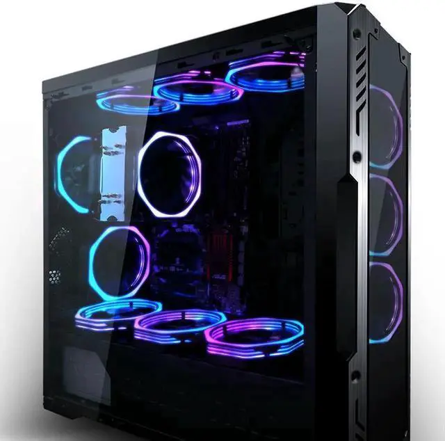Alt view image 5 of 6 - 4fans+remote controller pwm cpu rgb fan 120mm Fan Computer PC Case Fan RGB Adjust LED Fan Speed 120mm Quiet Remote Computer Cooler Cooling RGB Case Fans