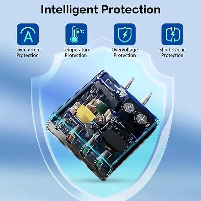 Main image of [3 Pack 4-Port] USB C QC 3.0 Charger 35W Fast Charging Block Upgraded USB Wall Charger with Fast Power Adapter Compatible for IOS Android Smartphones Tablet PC....