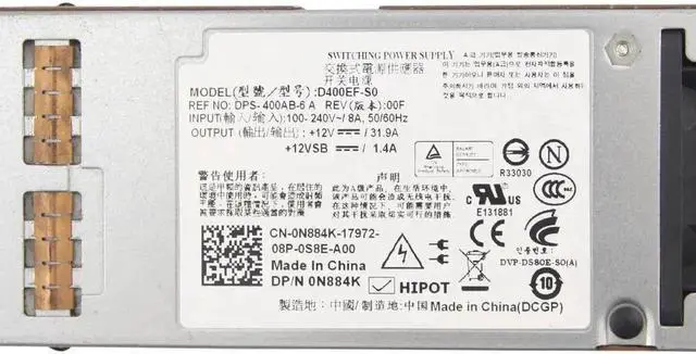 Alt view image 4 of 5 - for D-ELL T310 400W Server Power Supply D400EF-S0 N884K DPS-400AB-A 400W VV034