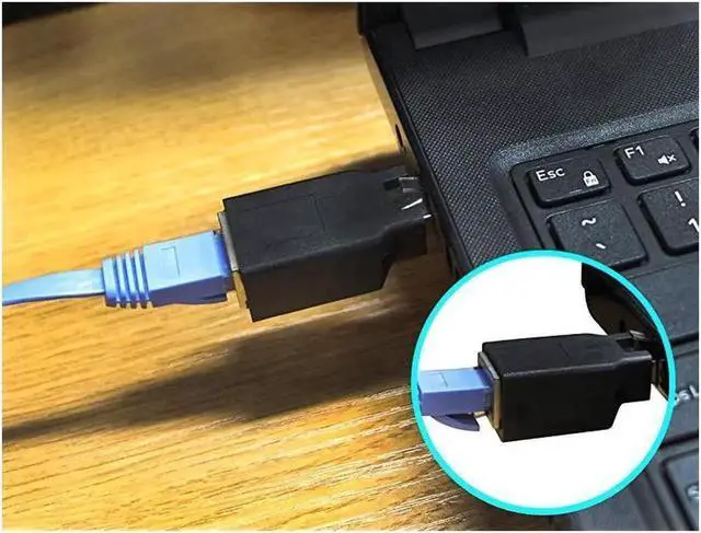 Alt view image 4 of 7 - RJ45 Ethernet LAN Male to Female Cat5 / Cat5e / Cat6 Crossover Adapter(2-Pack),Black (Straight)