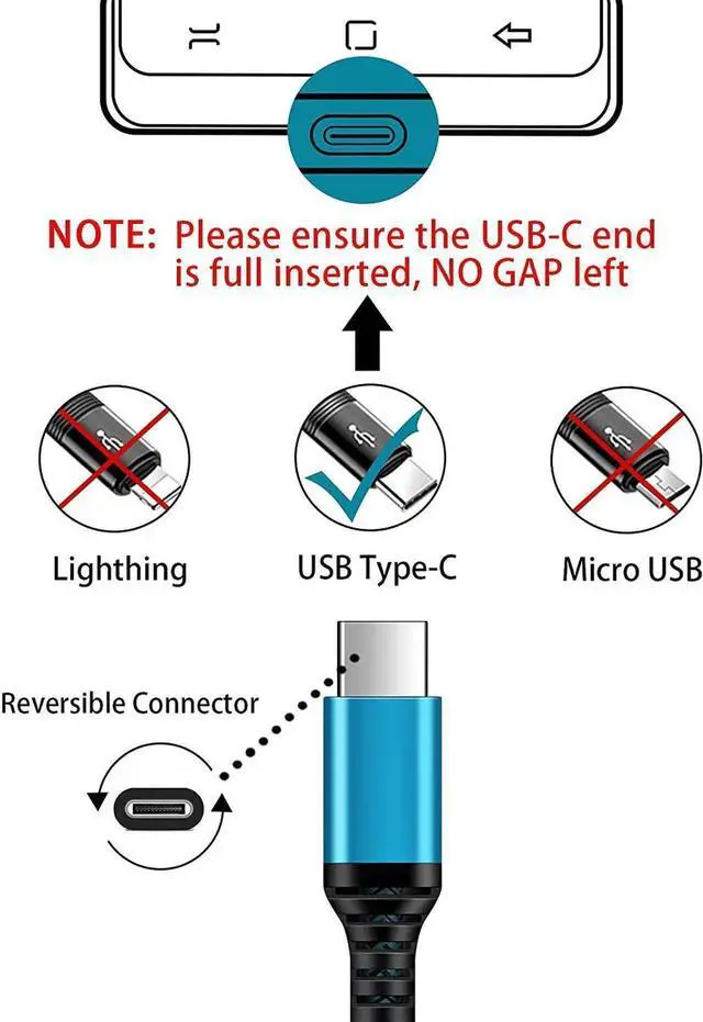 Alt view image 7 of 7 - C Charger Cord Fast Charging USB Type C Cable Android Charger Cables 6FT 2Pack for Samsung Galaxy S24 S23 S22 S21 S20 Ultra S20+ Note 20 10 S10 S9 Plus A12 A11 A52 OnePlus Google Pixel 6 5 4 4a 3a XL
