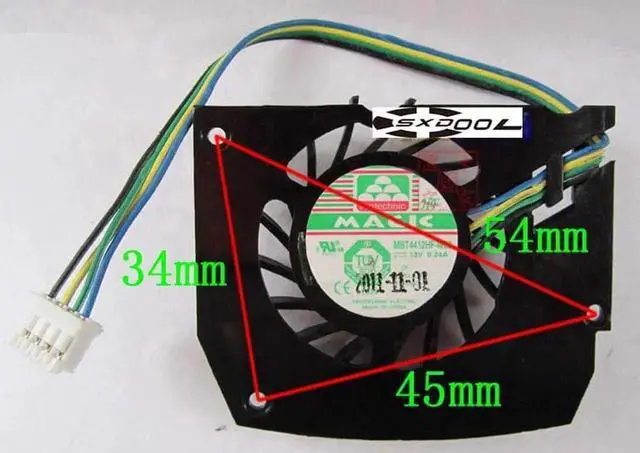 Alt view image 3 of 5 - For Leadtek Quadro K600 Q600 Graphics Card Cooling Fan MBT4412HF-W09 12V 0.24A 4-wire 4-pin