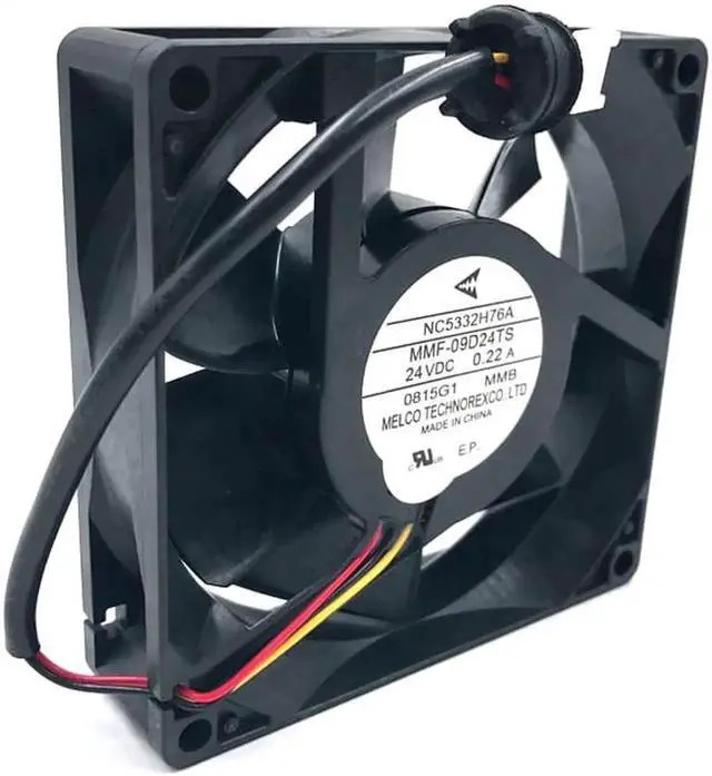 Alt view image 5 of 5 - New original Melco MMF-09D24TS MMB NC5332H76A 24V 0.22A 3-Pin 9CM 90*25mm Dedicated fan for drive Inverter Fan for YASKAWA PLC ABB