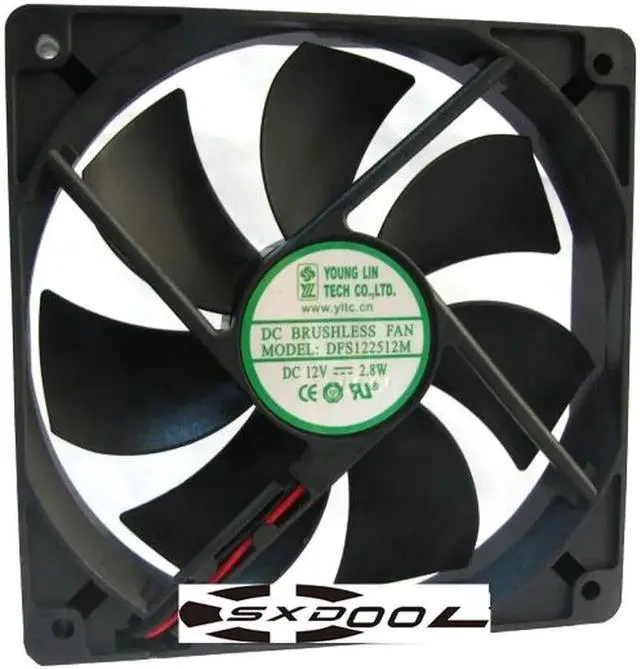 Alt view image 2 of 4 - Young Lin 12025 DFS122512M 12V 2.8W 2 Wires Square DC Cooling fan