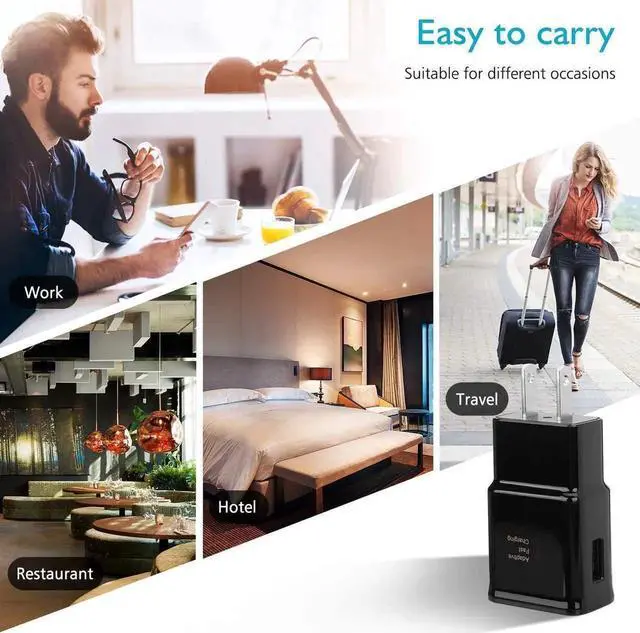 Alt view image 3 of 7 - Adaptive Fast Charging Block USB Wall Charger Plug Travel Adapter Android Phone Charger for Samsung Galaxy S24/S23/S22/S22 Ultra/S21/S20/S10/S9/S8/S7/Edge/Note 10 9 8 Quick Charger,Cell Phone Charger