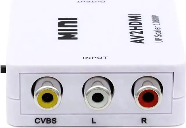 Alt view image 3 of 7 - RCA to HDMI, 1080P Mini RCA Composite CVBS AV to HDMI Video Audio Converter Adapter with USB Power Cable for PC Laptop Xbox PS4 PS3 TV STB VHS VCR Camera DVD - White