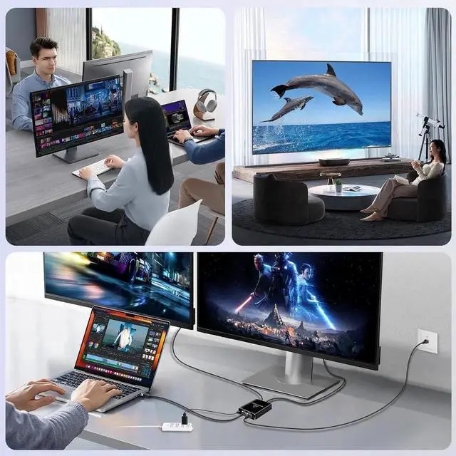 Alt view image 3 of 7 - Gigabit Ethernet Splitter 1 to 3, 1000Mbps Ethernet Cable Splitte Extend Network(3 Devices Simultaneous Networking), Ethernet Splitter High Speed with USB Power Cable for Cat5/5e/6/7/8 Cable