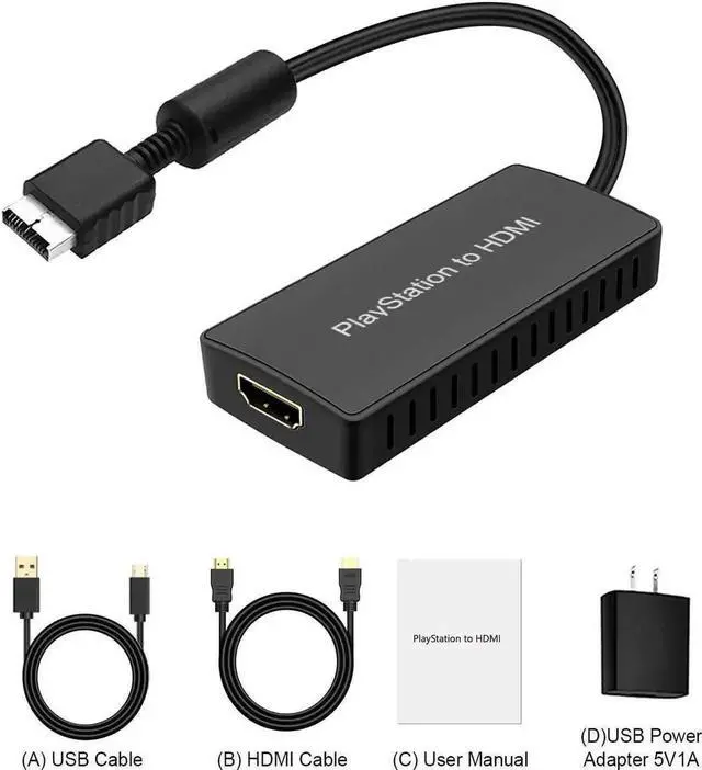Alt view image 3 of 6 - PS2 To HDMI, PS2 HDMI Cable, PS2 To HDMI Converter Support 1080P/720P, Composite To HDMI Works for PS1/2, HD Link Cable for PS2. PS1 To HDMI Cable, PS2 To HDMI Cable.
