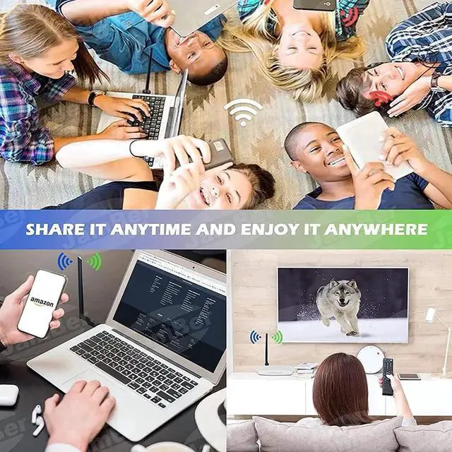 Alt view image 6 of 7 - USB 3.0 WiFi Adapter for PC AC1300Mbps WiFi Card, Dual Band Network Adapter with 2.4GHz/5.8GHz High Gain Antenna, for Laptop Desktop Windows 11/10/8.1/8/7/XP/Vista, Mac OS 10.9-10.15 ,11,12