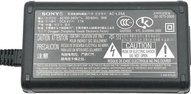 Alt view image 4 of 4 - Genuine So-ny AC-L25A AC Adapter DCR-DVD203 DCR-DVD403 DCR-HC26 Camcorder W/Cord