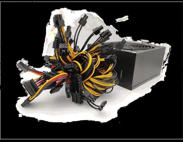 Alt view image 2 of 4 - 1600w Power Supply For 6 GPU Ethereum Miner Power Supply For Bitcoin Miners Support 6 Graphics Card RX470 RX480 RX570 RX580 PC