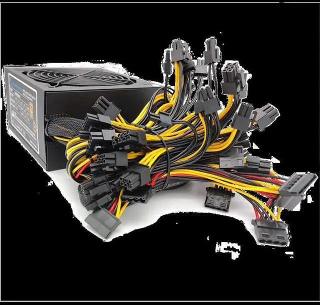 Alt view image 3 of 4 - 1600w Power Supply For 6 GPU Ethereum Miner Power Supply For Bitcoin Miners Support 6 Graphics Card RX470 RX480 RX570 RX580 PC