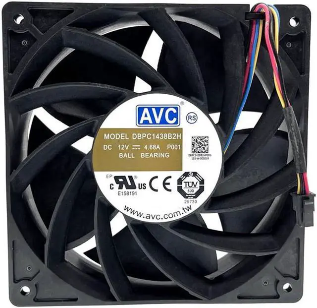 Main image of DBPC1438B2H P001 Miner Mining Cooling Fan 140mm 14cm,140X140X38mm 12V Dual Ball 6900RPM Powerful High Speed Airflow CFM Cooler