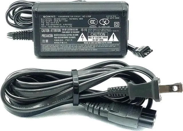 Alt view image 2 of 4 - Genuine So-ny AC-L15B AC Adapter for Cybershot DCR-TRV MVC-FD DSC-S30 W/P.Cord