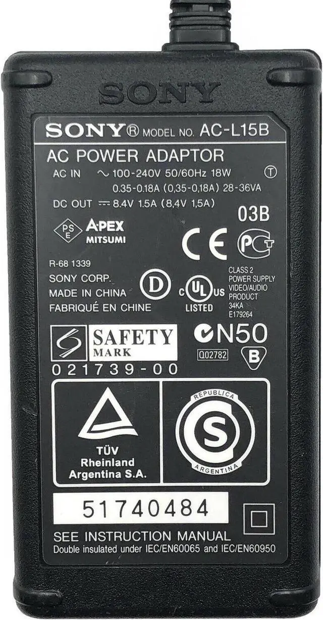 Alt view image 4 of 4 - Genuine So-ny AC-L15B AC Adapter for Cybershot DCR-TRV MVC-FD DSC-S30 W/P.Cord