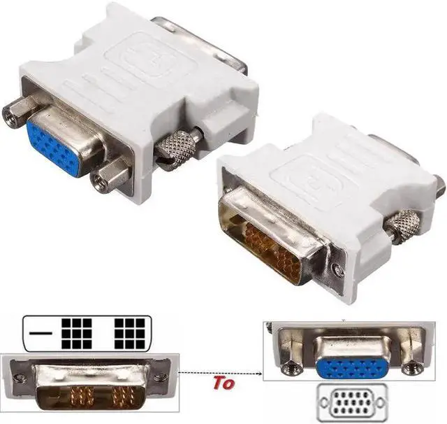 Alt view image 2 of 6 - 1pc DVI-D To VGA Adapter DVI-D 18+1Pin Dual Link Male to VGA 15 Pin Female Plug Adapter For PC Laptop
