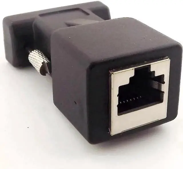 Alt view image 3 of 4 - 1pcs DB9 RS232 Male to RJ45 Female Extender Connector CAT5 5e Network Cable Adapter