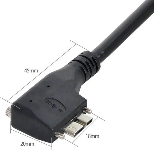 Alt view image 2 of 5 - Dual Screws 90 Degree Right Angled Micro USB Mount to USB3.0 Data Cable for Industrial Camera