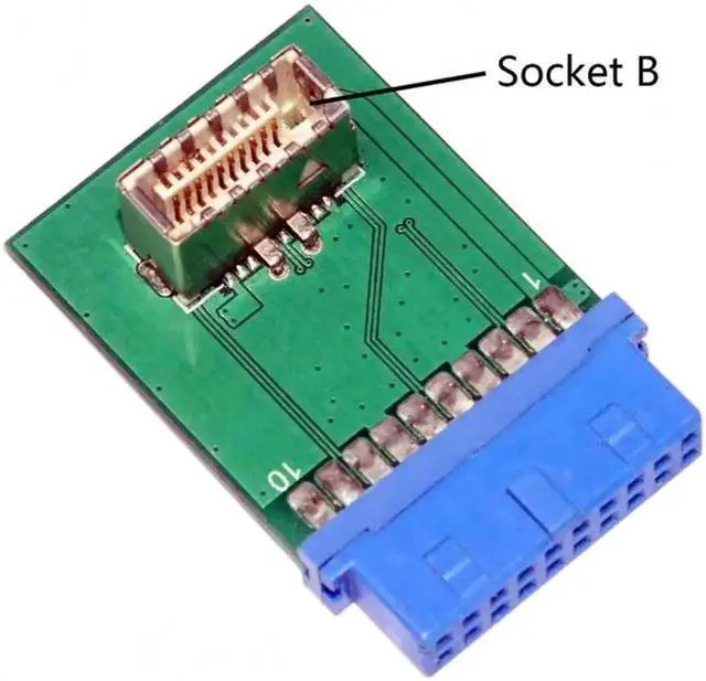 Alt view image 5 of 6 - USB 3.1 Front Panel Socket Key-B Type-E to USB 3.0 20Pin Header Male Extension Adapter for Motherboard UC-309